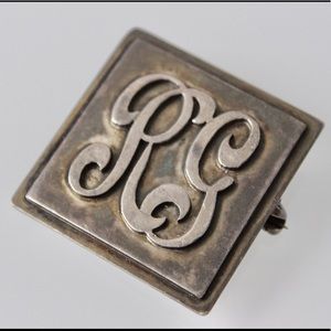 Scandinavian Petersen Sterling Monogram Brooch